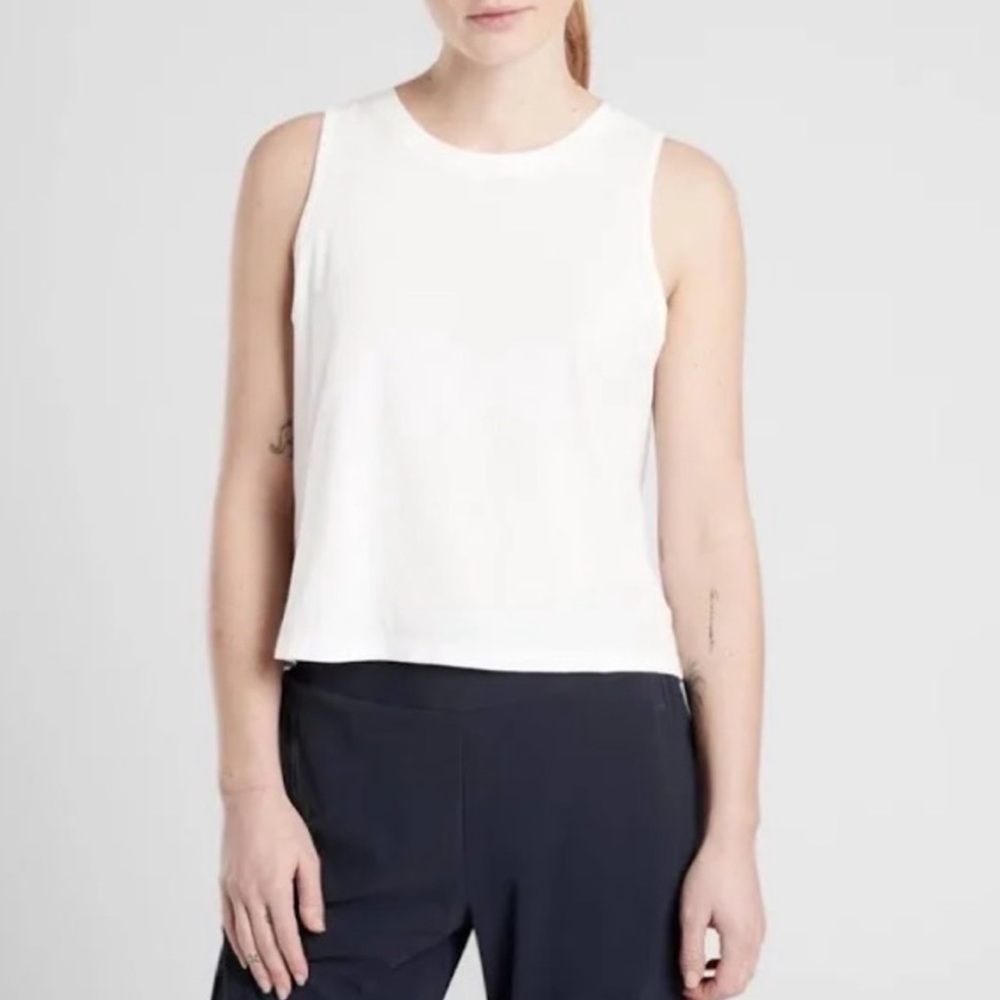 Athleta Cotton Daily Cropped Tank Top, XS, EUC
